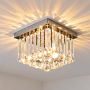MARTINEZ Linear Luxe Crystal Chandelier, Diameter 35cm, 4x E14, Shiny Chrome