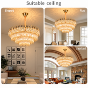 Crystal Chandelier MAJESTIC Regalis 21x E14, Diameter 80cm, Shiny Gold, Adjustable Height