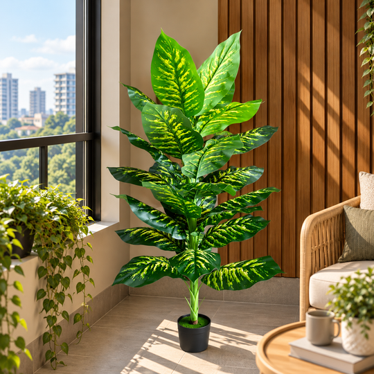 Artificial Plant Type Dieffenbachia, 150 cm, Green