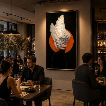 Tablou Sticla Aripi de Lumina, 80 x 160 cm, Sticla si MDF