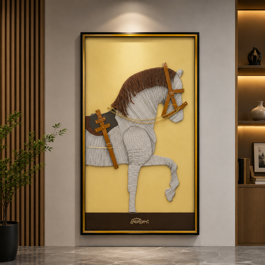 Tablou Sticla Cal Nobil, 80 x 160 cm, Sticla si MDF