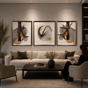 Tablou Sticla Eleganta Cailor, 60 x 80 cm + 80 x 80 cm + 60 x 80 cm, Sticla si MDF