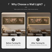 Tablou Sticla cu iluminare LED Harta a Lumii, 60 x 120 cm, Aliaj de Aluminiu si MDF