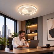 LED chandelier with remote control ISTARAVSHAN, Round shape, 86W, Cold/Warm/Neutral light, Dimmable, White