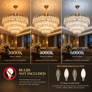 Crystal Chandelier MAJESTIC Regalis 21x E14, Diameter 80cm, Shiny Gold, Adjustable Height