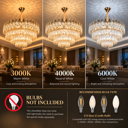 Crystal Chandelier MAJESTIC Regalis 21x E14, Diameter 80cm, Shiny Gold, Adjustable Height
