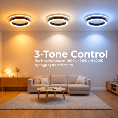 MODERN LED Chandelier 25W, Diameter 20cm, Round, Cold/Warm/Neutral light, Black