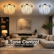 Crystal LED Chandelier LLC215/550WH Round, 29W, Cold/Warm/Neutral Light, Crystal, Gold