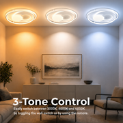 LED chandelier with remote control ISTARAVSHAN, Round shape, 86W, Cold/Warm/Neutral light, Dimmable, White