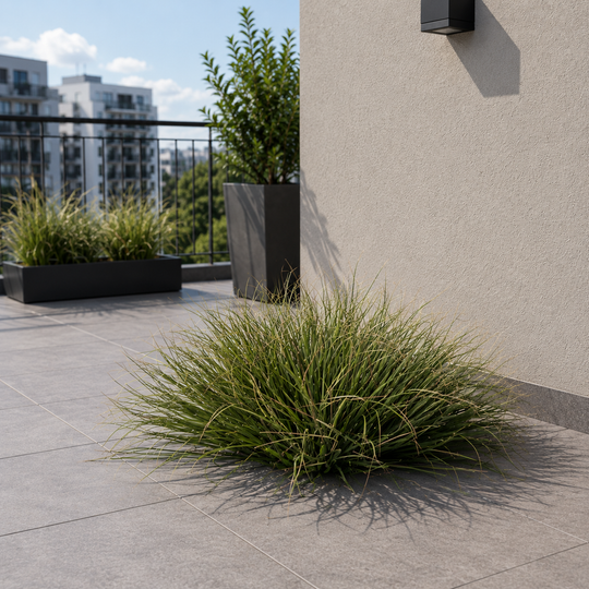 Artificial Plant Curved Onion Grass Bush, 38cm, Medium Density, Dark Green, Potless