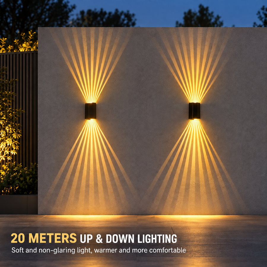 ZARAFSHON Outdoor LED Wall Light, 8W, Warm Light, IP65, Aluminum, Black