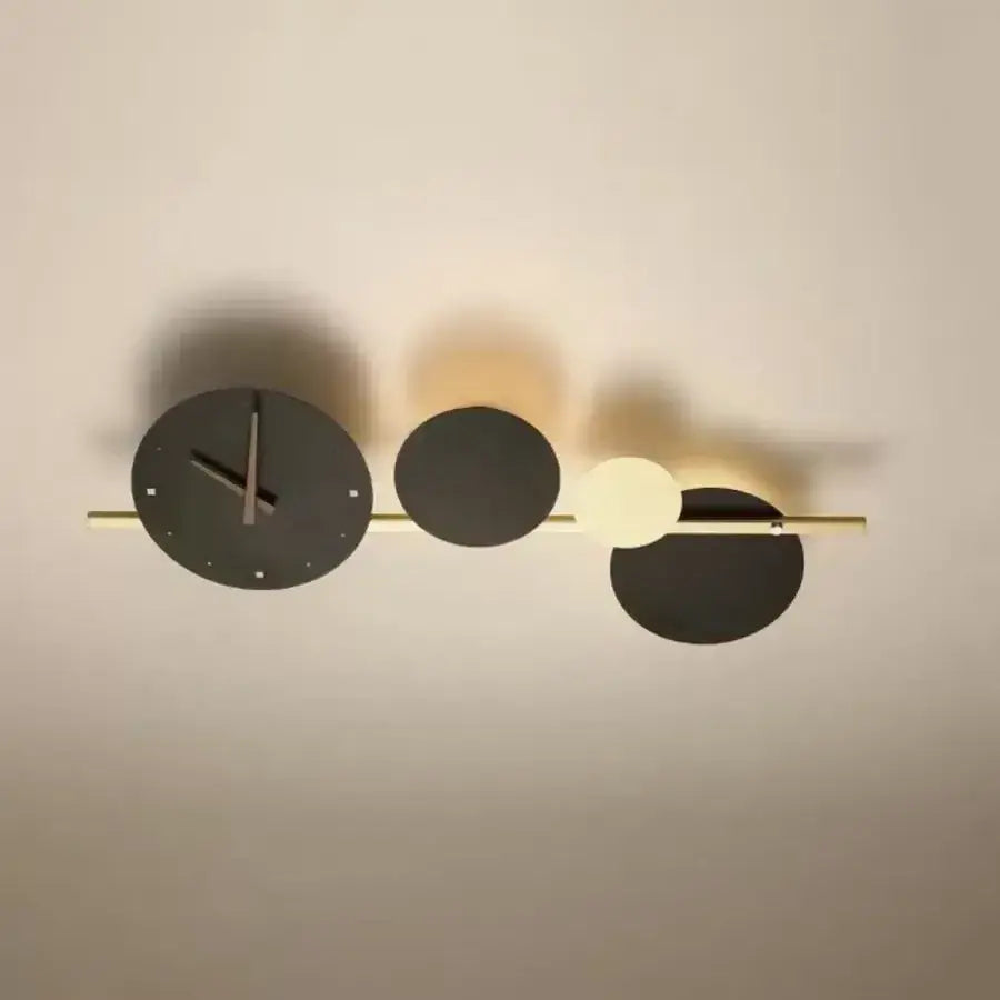 Bryson 18W LED Wall Lamp Integrated Clock Black Gold