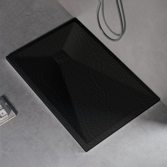 Rectangular shower tray 80x120 cm, slim 3 cm, black