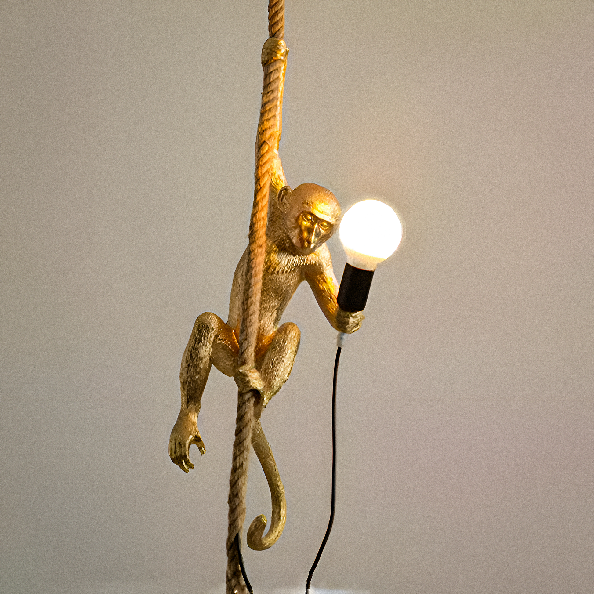 Vintage Hanging Chandelier, LV700, 1xE27, Monkey, String and Metal, Black Support Vintage Chandeliers Default Title Alessandro Design