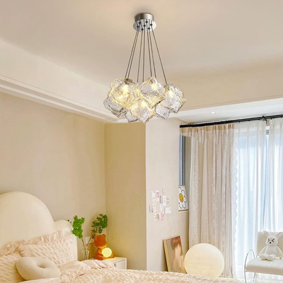 MODERN Chandelier, Pendulum type, ECOLUCE, Globe, 7xE27, Adjustable Height, Chrome