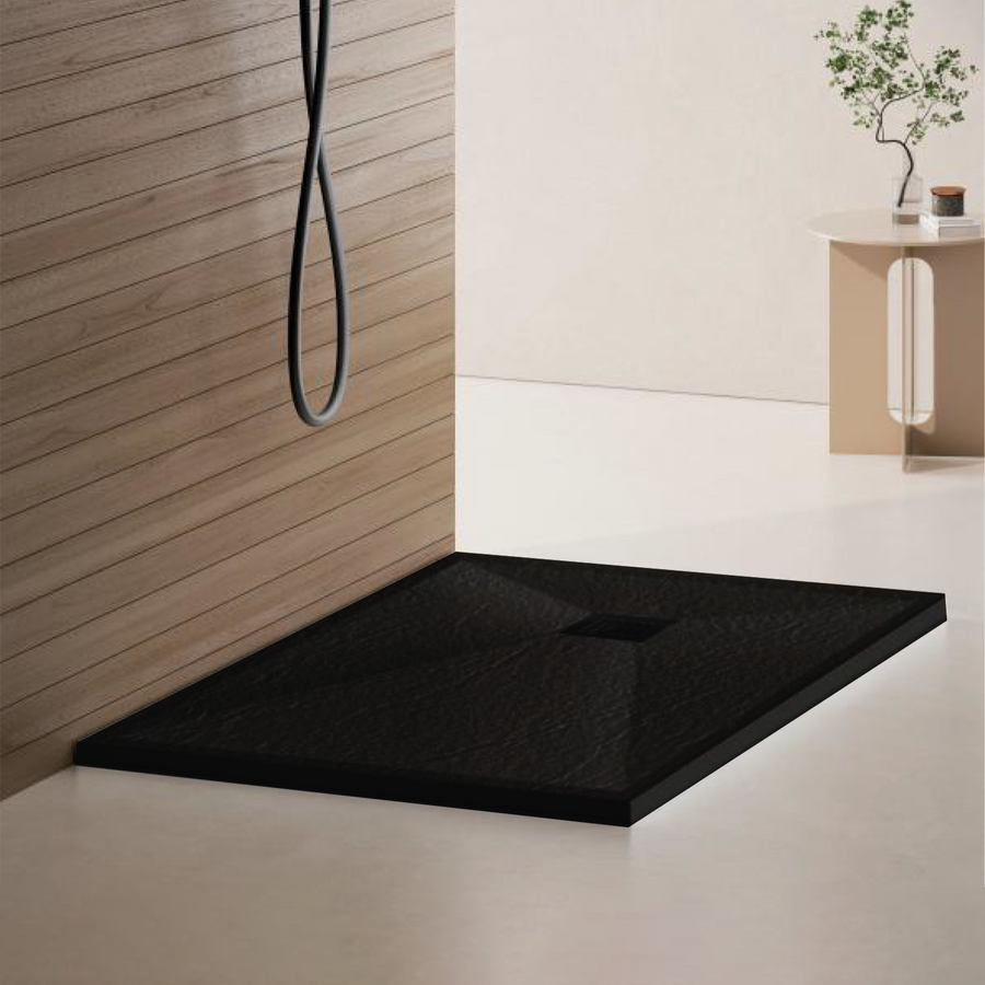 Rectangular shower tray 70x90 cm, slim 3 cm, black