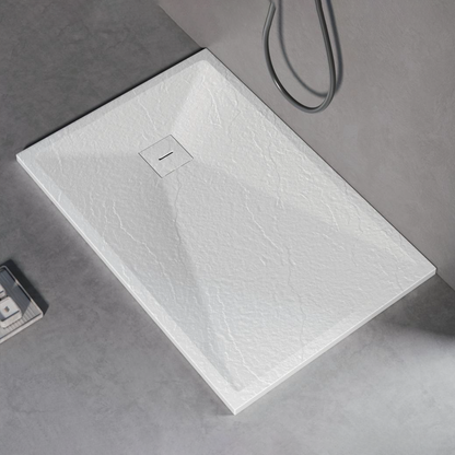 Rectangular shower tray 80x100 cm, slim 3 cm, glossy white