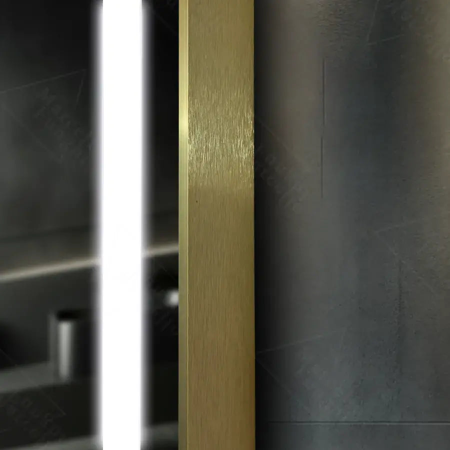 Mirror LED rectangular 75x90cm Verite Royale Gold Motionglow Marcello Dimable Clock Defrosting System