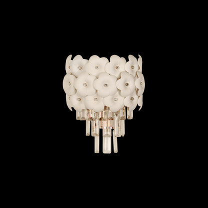 Aplica tip candelabru cristal PETAL 3xE14, 28 cm, Auriu, Inaltime Reglabila, Metal si Cristal