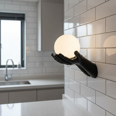 Decorative wall lamp RUKI, 30x20cm, 1xG9, Glass and Resin, Black