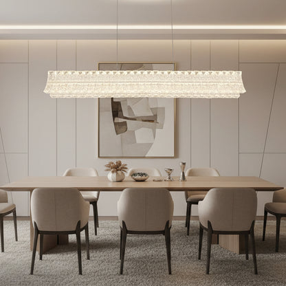 LED Chandelier with Remote Control, Suspended TAMY 160W, Linear, Cold/Warm/Neutral light, Gold, Adjustable Height