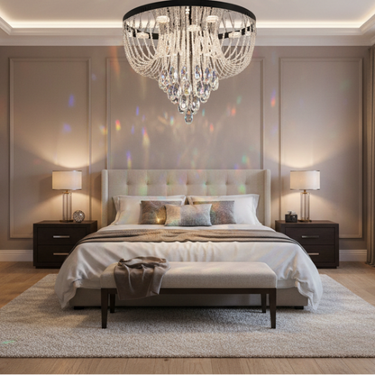 MAGE Crystal LED Chandelier Nobile, 22W, Warm/Neutral/Cold Light, Diameter 40cm, Shiny Chrome
