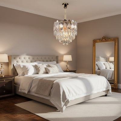 Nobile VELVET Crystal Chandelier, 6xE14, D40 cm, Gold, Adjustable Height, Metal and Crystal