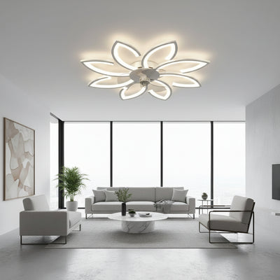 Lustra LED Ventilator ANEMO cu Telecomanda, 48W, D87cm, Lumina Rece/Neutra/Calda, Metal si Plastic, Alb