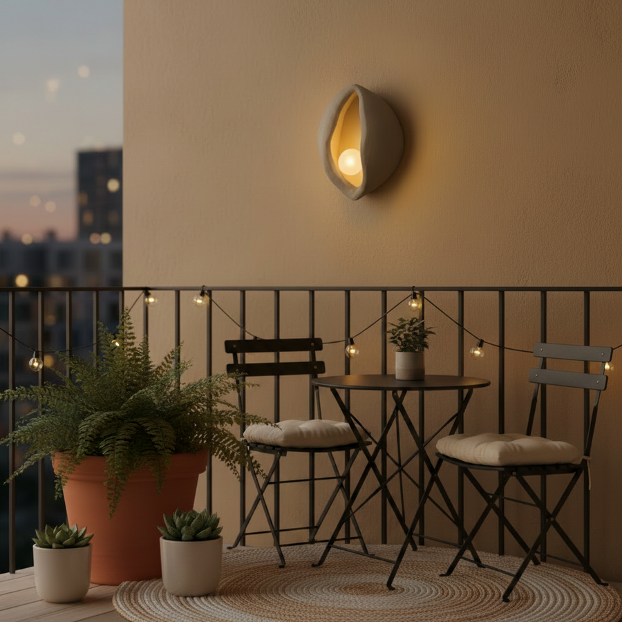 Aplica LED Decorativa CONCHA, 30x35cm, 1xE27, Polistiren, Gri