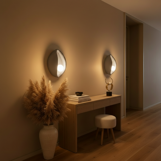 Decorative wall lamp CONCHA, 30x35cm, 1xE27, Polystyrene, Grey