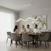 LED Chandelier with Remote Control, Suspended AMI 63W, Linear, Cold/Warm/Neutral Light, White, Adjustable Height