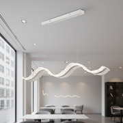 LED Chandelier with Remote Control, Suspended AMI 63W, Linear, Cold/Warm/Neutral Light, White, Adjustable Height