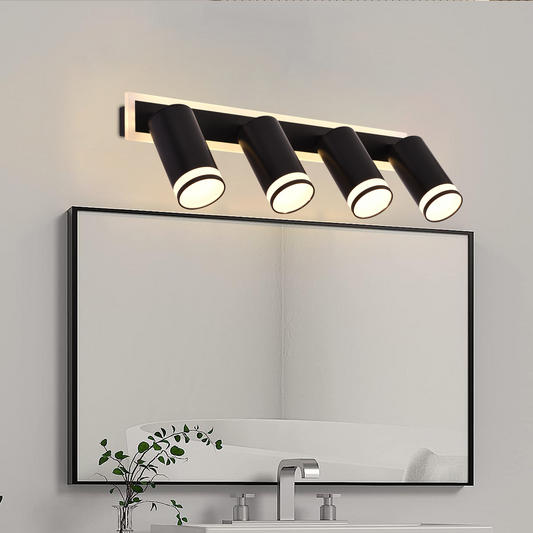 Ellen LED Chandelier Cold/Warm/Neutral Light Adjustable Projector Acrylic and Black Metal