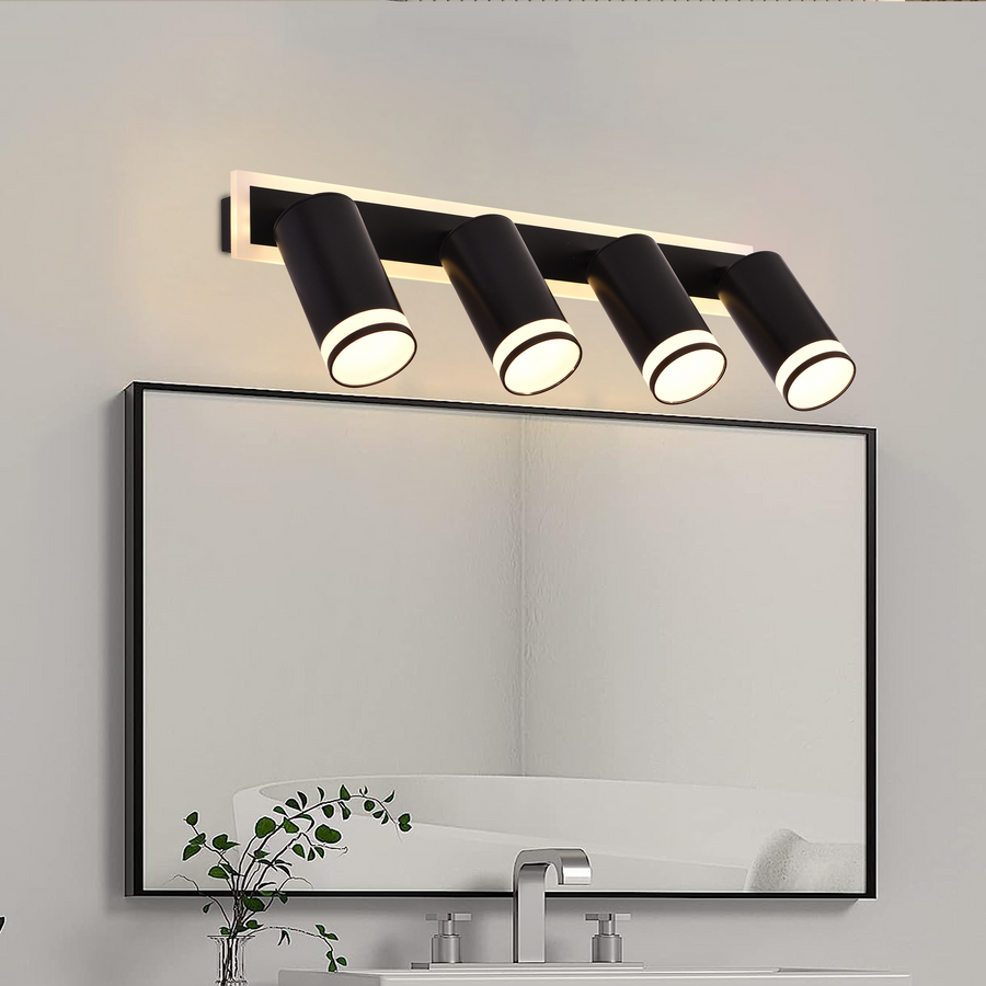 Ellen LED Chandelier Cold/Warm/Neutral Light Adjustable Projector Acrylic and Black Metal