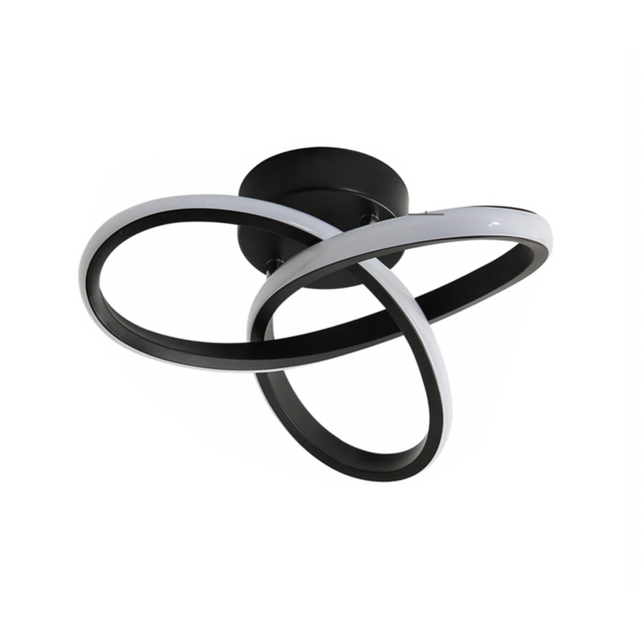 VERTEX Infinitum LED Chandelier, 42W, 2 Circles, Cold/Warm/Neutral Light, Black