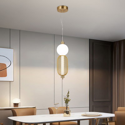 Suspended LED Chandelier LM550/2GD, 11W, Light 3000/4000/6000K, Gold, Adjustable Height