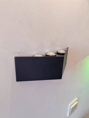 Outdoor and Indoor LED wall light, 4 Sources x 1W, IP65, ABS, Black, 3000K