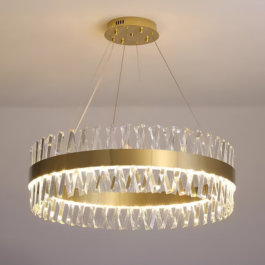 Lorenzo LED Chandelier with Remote Control, Dimmable, Diameter 40cm, Gold