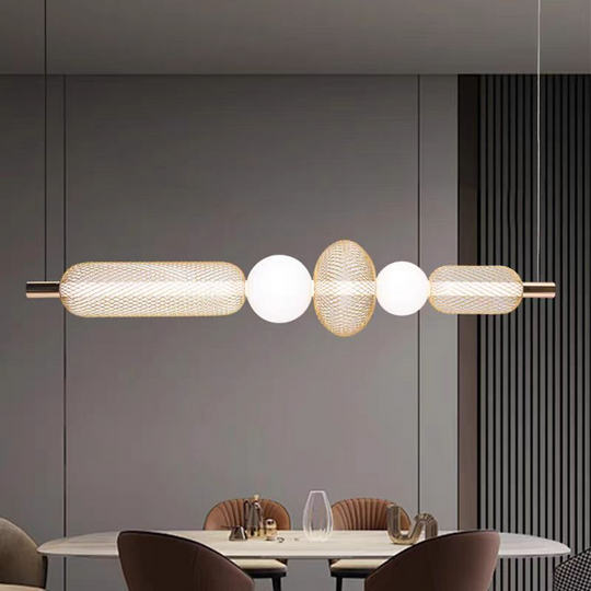 Suspended LED Chandelier LM551/5GD, 27W, Light 3000/4000/6000K, Gold, Adjustable Height Modern Chandeliers Default Title Alessandro Design