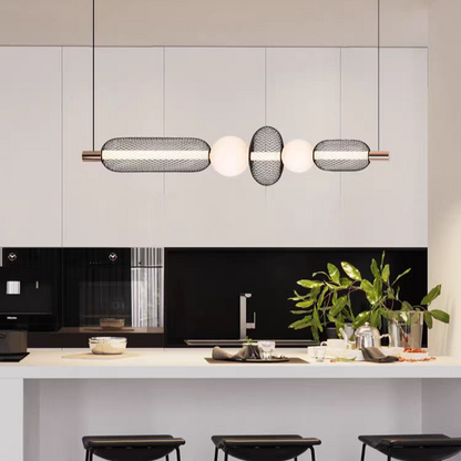 Suspended LED Chandelier LM551/5BK, 28W, Light 3000/4000/6000K, Black, Adjustable Height