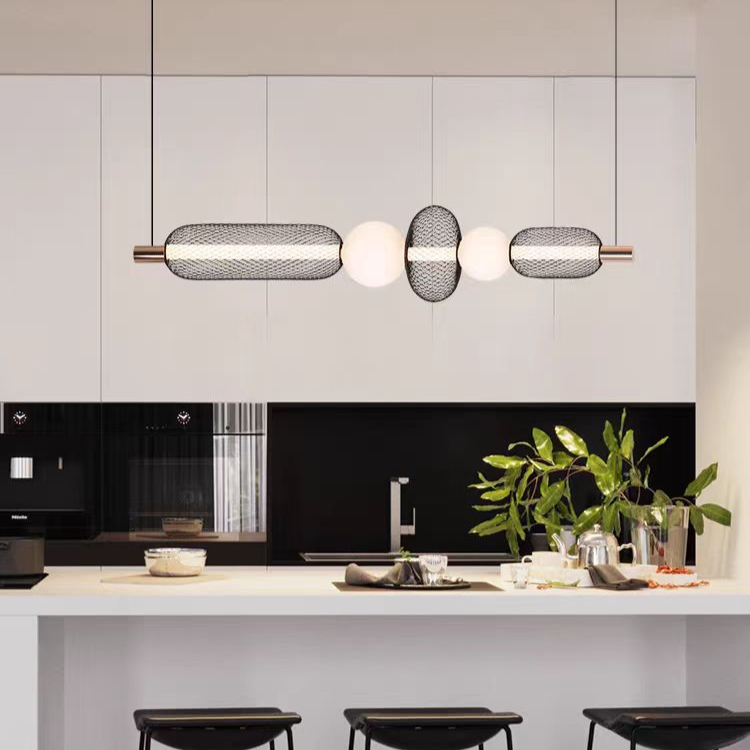 Suspended LED Chandelier LM551/5BK, 28W, Light 3000/4000/6000K, Black, Adjustable Height