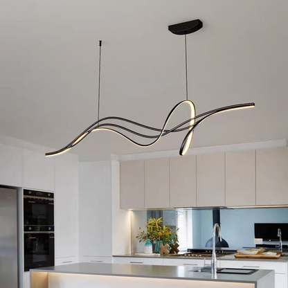 Suspended LED chandelier with remote control INFINITY HALO 138W, Cold/Warm/Neutral light, Dimmable, Black, Height Adjustable