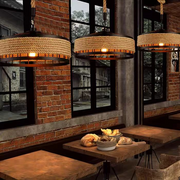 Vintage Chandelier LV300/400BK, 1xE27, Rustic Barn, String and Metal, 150cm, Black