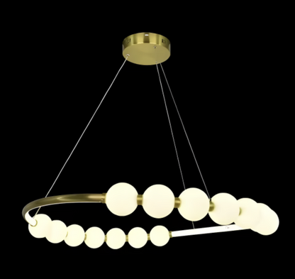 Nova Acrylic LED Pendant Chandelier with Remote Control, Dimmable, 3000K/4000K/6000K, Gold, Metal and Acrylic