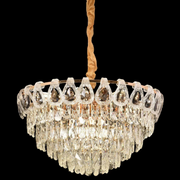 WINDSOR Eleganza Crystal Chandelier 6x E14, Diameter 49cm, Shiny Gold, Adjustable Height