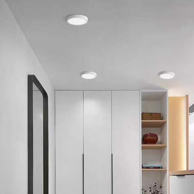 Round LED Ceiling Light, 24W, 17cm, 6000K, White Metal - Cold Light