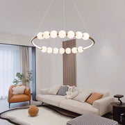 Nova Acrylic LED Pendant Chandelier with Remote Control, Dimmable, 3000K/4000K/6000K, Gold, Metal and Acrylic