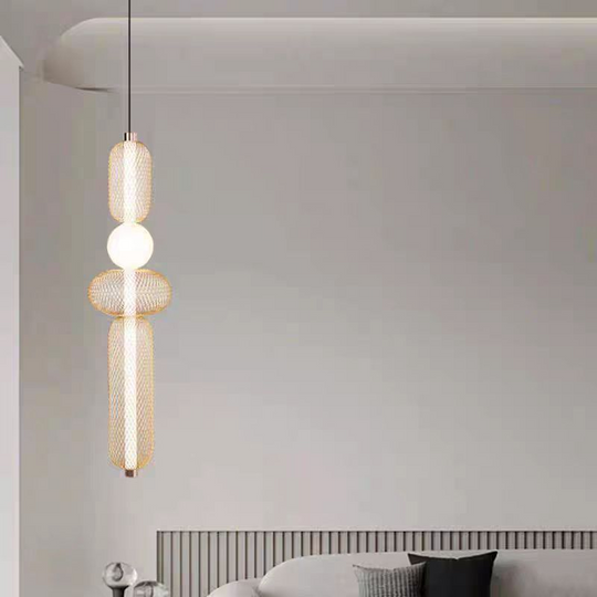 Suspended LED Chandelier LM551/4GD, 23W, Light 3000/4000/6000K, Gold, Adjustable Height Modern Chandeliers Default Title Alessandro Design