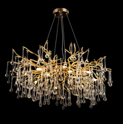WALTZ Rhapsody Crystal Chandelier, 9x G9, Gold, 60cm, Adjustable Height