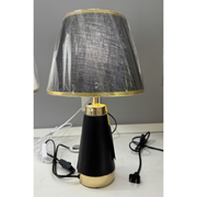 Veioza VZ210BK, 1x E27, Metal and Textile, Black and Gold